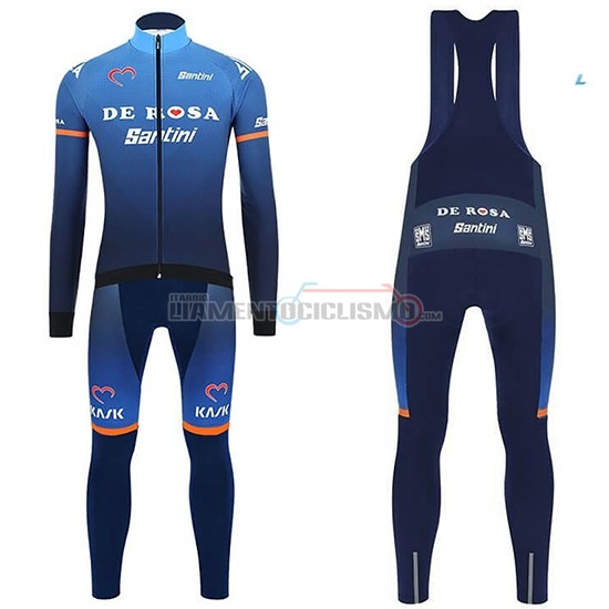 Abbigliamento Ciclismo Casteli De Rosa Manica Lunga 2019 Blu